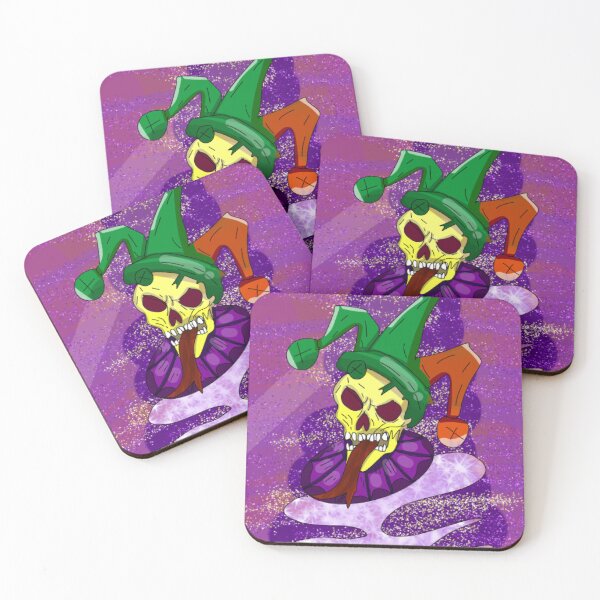 Item preview, Psychedelic Jester Skull Graphic - Glittery Purple Macabre Clown Art designed and sold by StarSplatter.