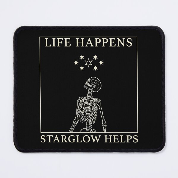 Item preview, Life Happens Starglow Helps Gothic Star Skeleton Tee – Cosmic Inspiration designed and sold by printedartgoods.