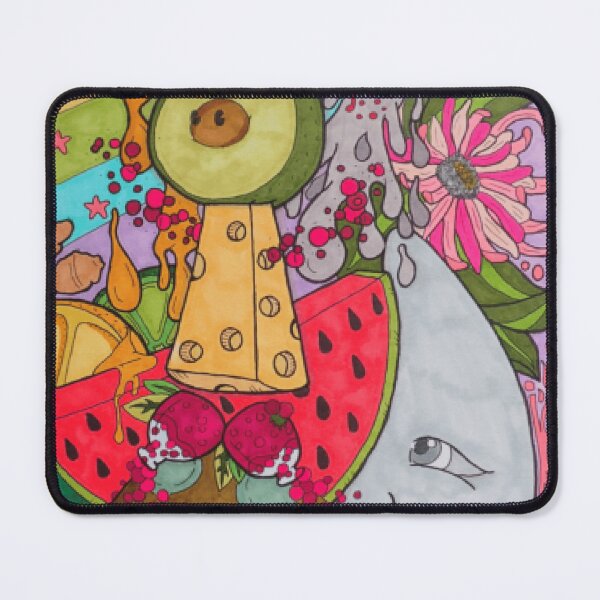 Item preview, Surreal Maximalist Food Art Doodle - Avocado Cheese Moon Graphic designed and sold by StarSplatter.