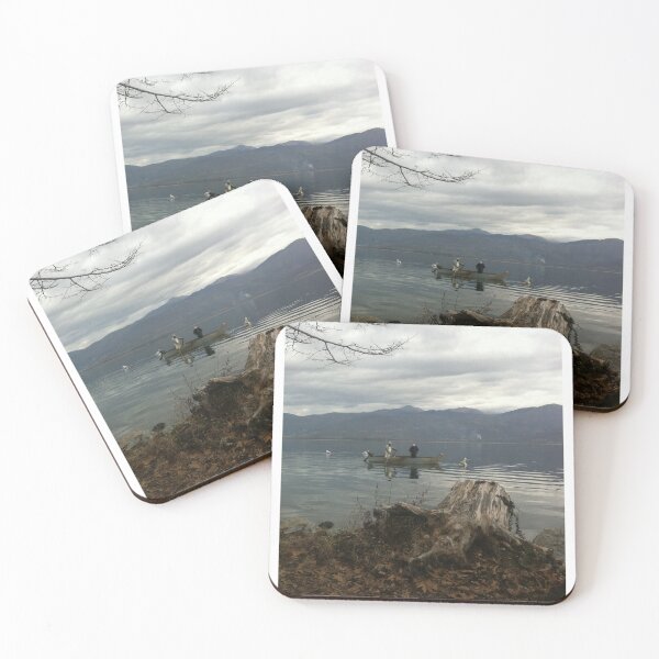 Item preview, Fishermen Swans Misty Lake Kastoria Winter designed and sold by T-C-P.