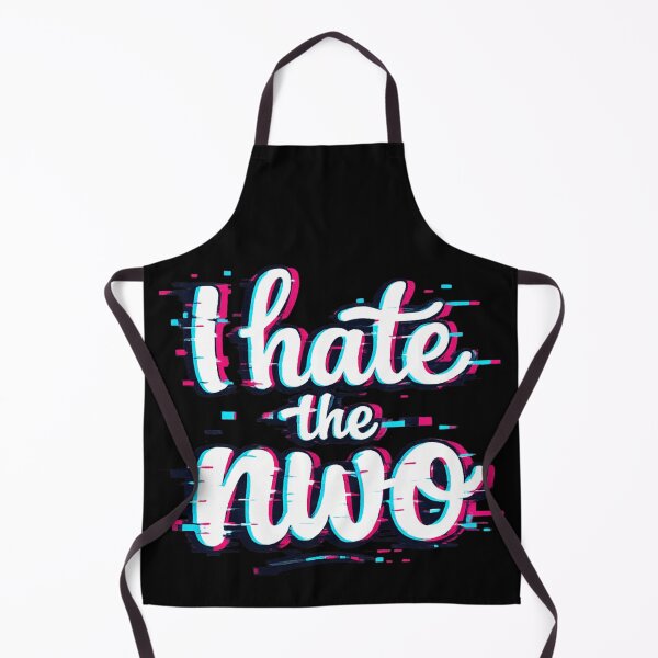 Item preview, I Hate the NWO Glitch Text | Anti NWO Conspiracy Meme designed and sold by MaxLevelMerch.