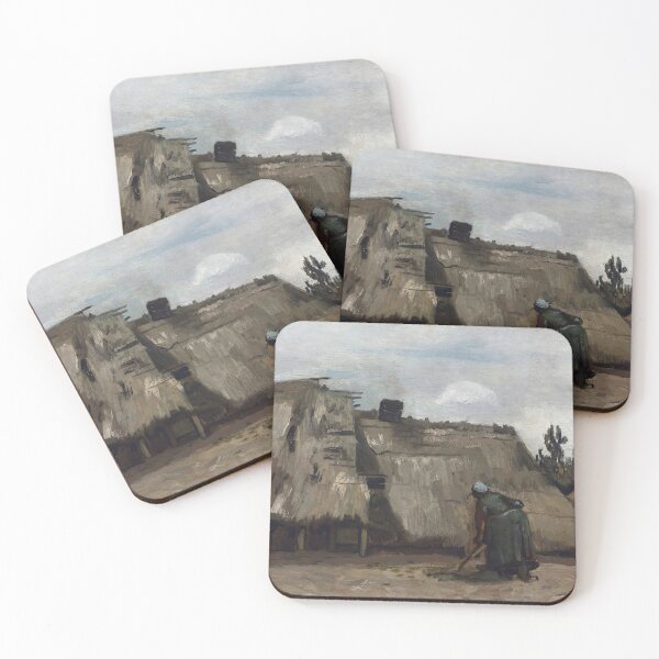 Item preview, A Peasant Woman Digging by Vincent van Gogh: Rustic Cottage Fine Art Print designed and sold by artofuniverse.