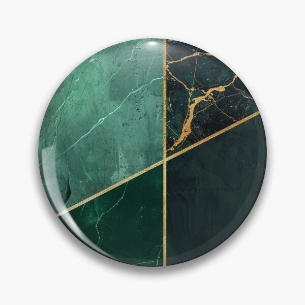 Item preview, Abstract emerald green gold marble design, geometric modern designed and sold by CosmicGlyph.