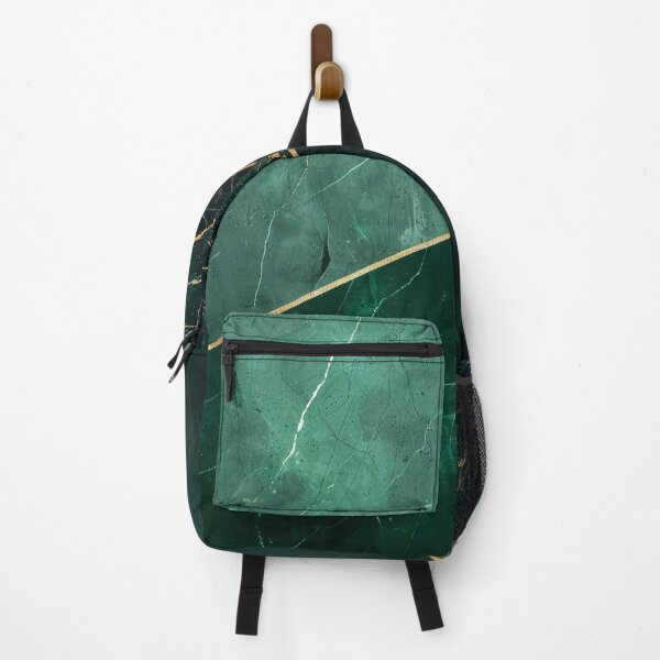 Item preview, Abstract emerald green gold marble design, geometric modern designed and sold by CosmicGlyph.