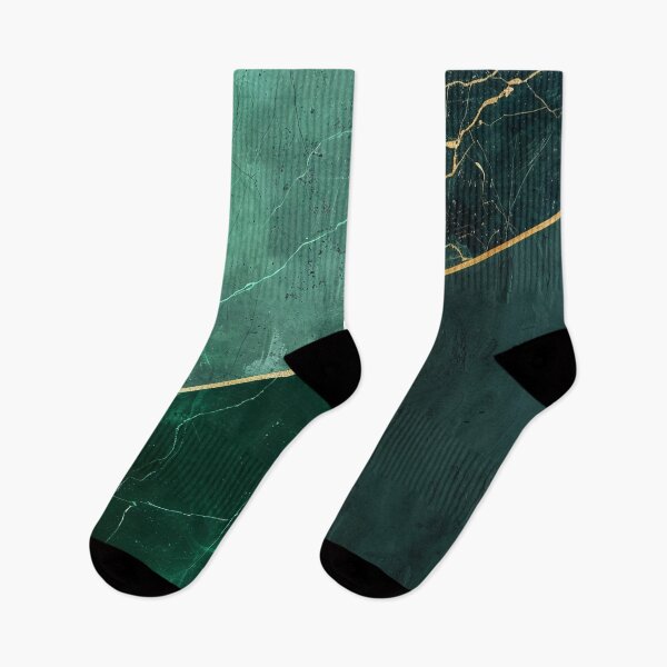 Item preview, Abstract emerald green gold marble design, geometric modern designed and sold by CosmicGlyph.