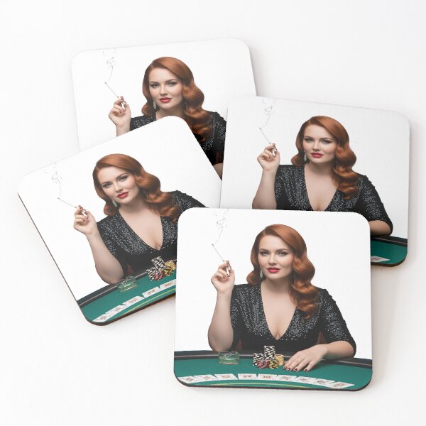 Item preview, Glamorous Casino Woman Smoking Poker Lady Luxury Illustration. designed and sold by Spark2Seduction.