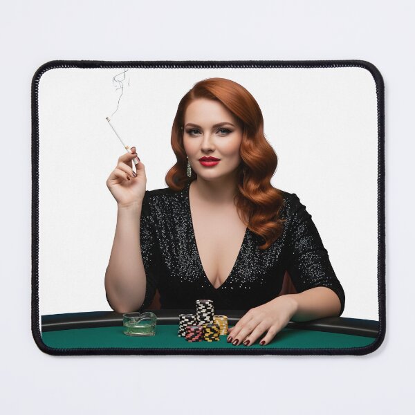 Item preview, Glamorous Casino Woman Smoking Poker Lady Luxury Illustration. designed and sold by Spark2Seduction.