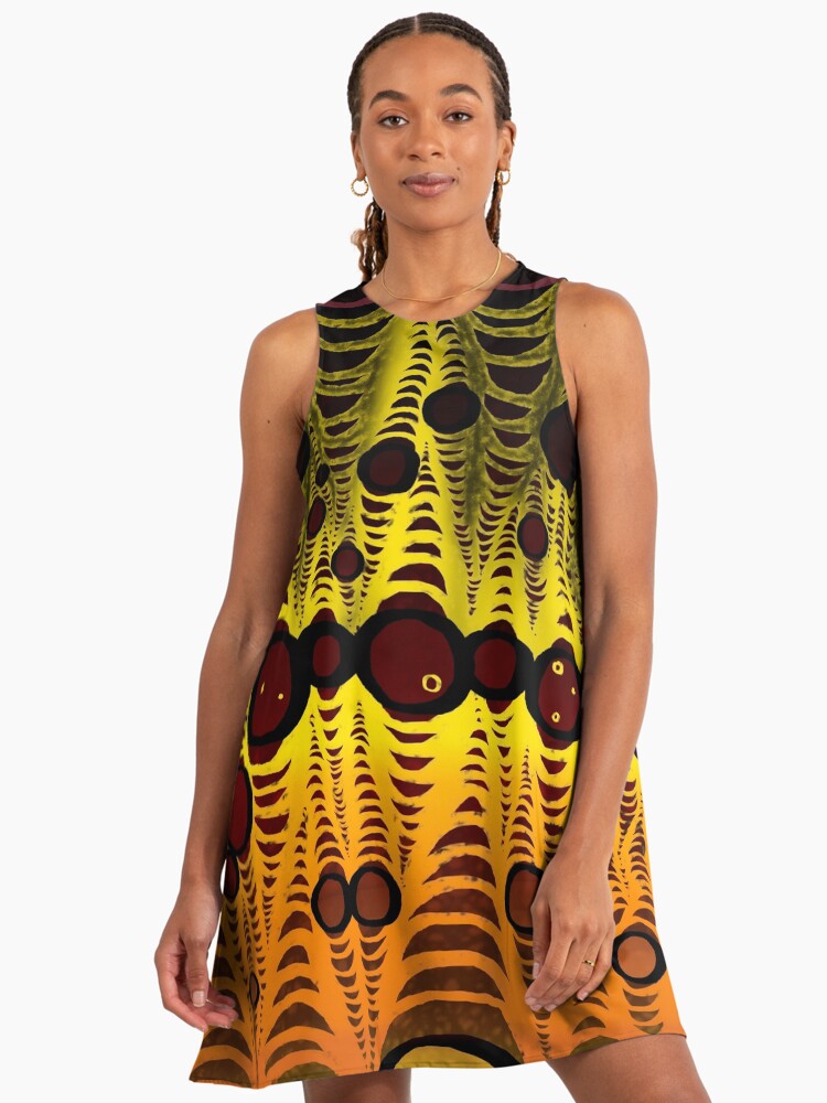Comfy Campfire Nature Style Abstract Abstract Art A-Line Dress