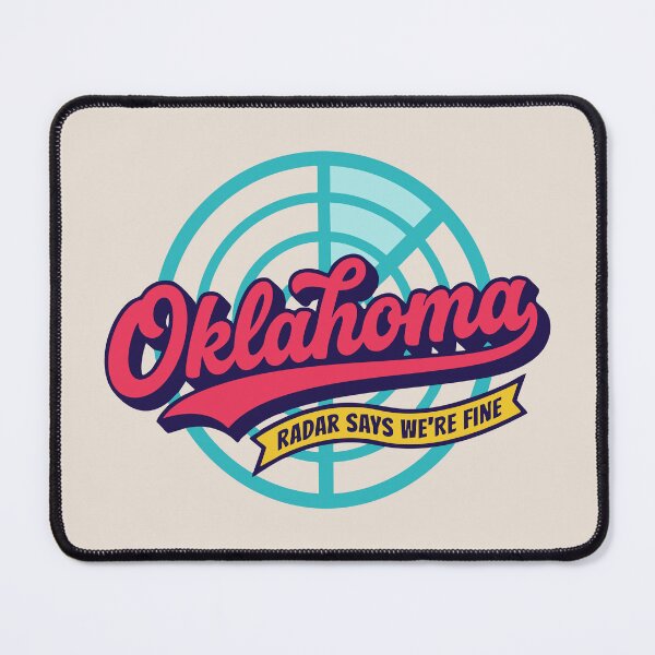 Item preview, Oklahoma Radar Says We Are Fine Retro Script Typography Vector Art designed and sold by Cozy-Old-Pub.