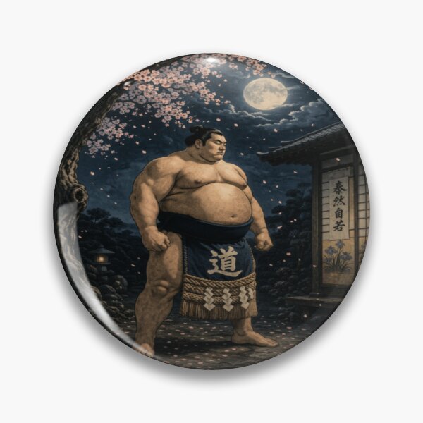 Item preview, Sumo Moon Vigil – Sakura Night Art designed and sold by ArtFreshStudio.