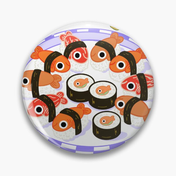 Item preview, Sushi Cartoon Faces Cute Plate designed and sold by DrawnByMoonBeam.