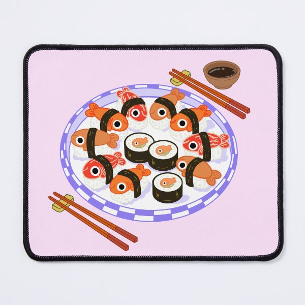 Item preview, Sushi Cartoon Faces Cute Plate designed and sold by DrawnByMoonBeam.