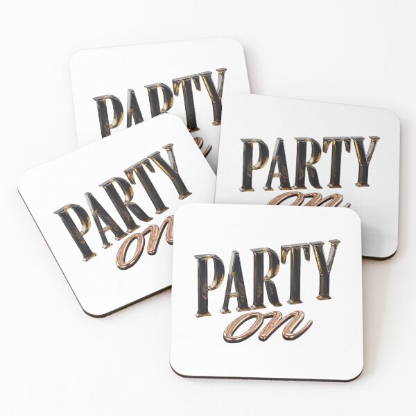 Item preview, Party On Luxury 3D Typography Glass Serif Letters Rose Gold Script Text Elegant Midnight Black Aesthetic Sophisticated Celebration Statement Graphic Design designed and sold by icemanphotos.