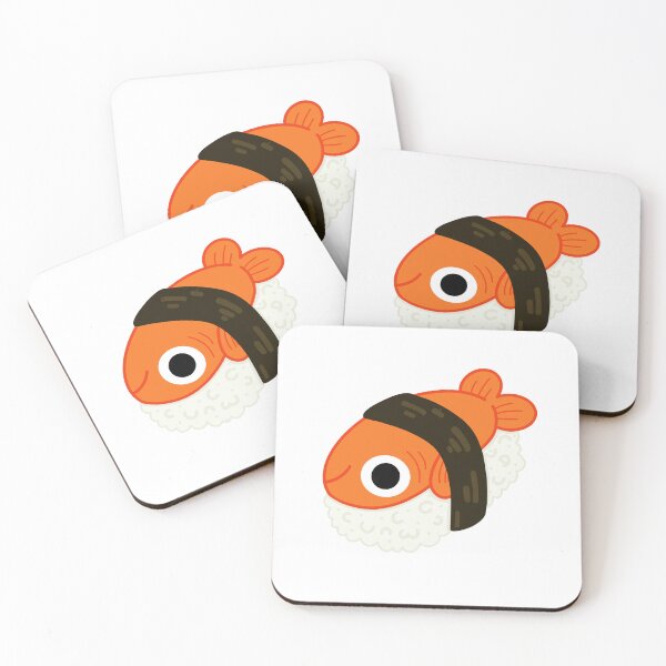 Item preview, Sushi Cartoon Faces Cute Plate designed and sold by DrawnByMoonBeam.
