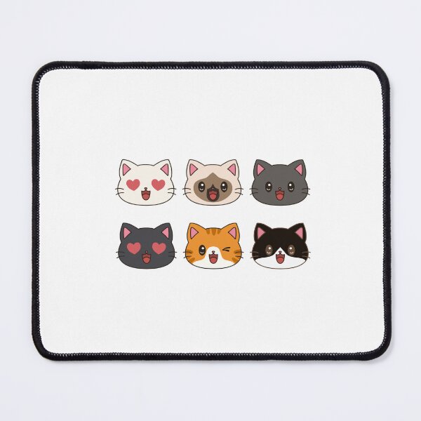 Item preview, Cute Kawaii Cat Face Emotion Stickers Set designed and sold by Thitinan05.
