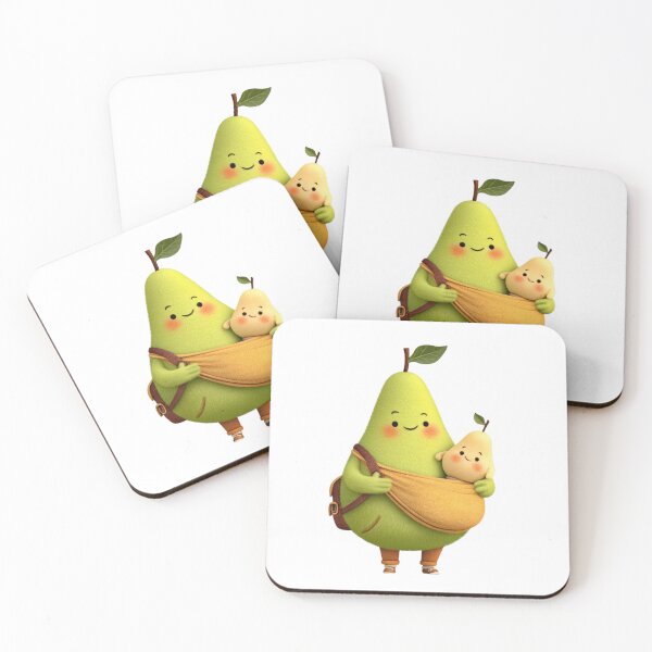 Item preview, Kawaii Pear Mom and Baby Sling Mother's Day Illustration designed and sold by BigStar-Cart.