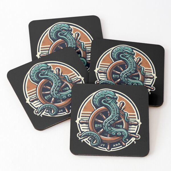 Item preview, Ocean Grip – Nautical Octopus Emblem designed and sold by Dogandesighn.