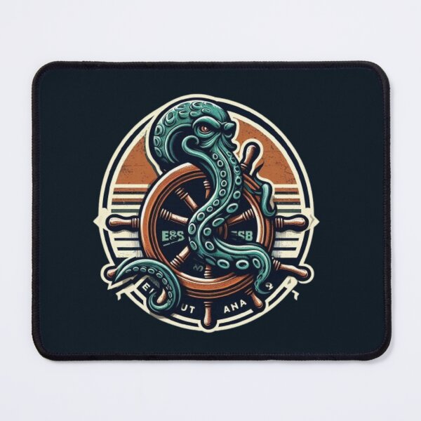 Item preview, Ocean Grip – Nautical Octopus Emblem designed and sold by Dogandesighn.