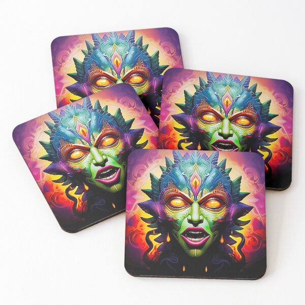 Item preview, Psychedelic Cosmic Goddess Face – Neon Trippy Surreal Art designed and sold by Dominik1994.
