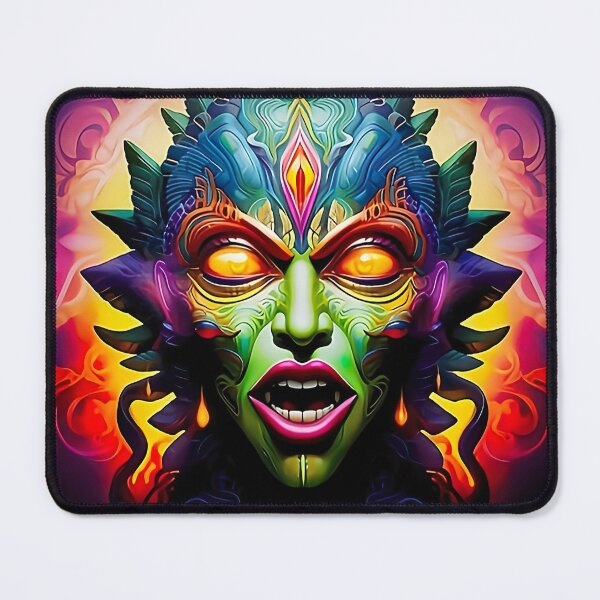Item preview, Psychedelic Cosmic Goddess Face – Neon Trippy Surreal Art designed and sold by Dominik1994.
