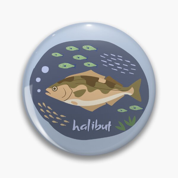 Item preview, Halibut Fish Illustration designed and sold by AnulaArt.