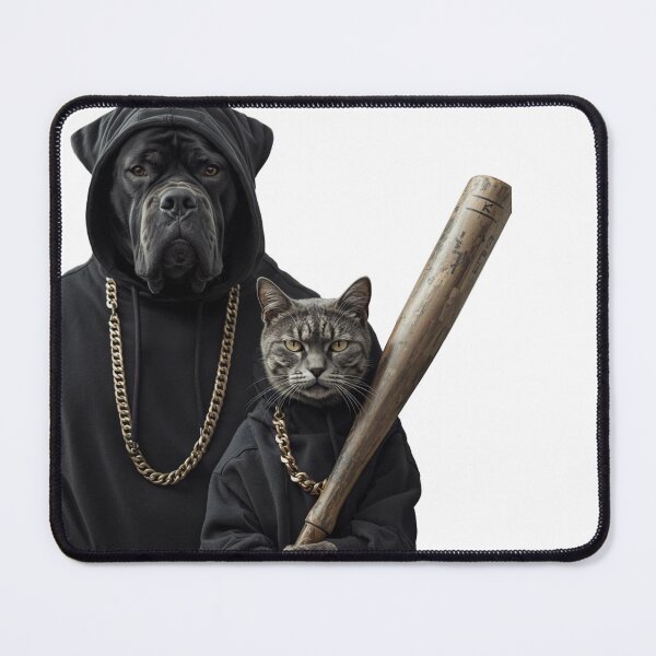 Item preview, Gangsta Dog and Cat in Black Hoodies - Funny Urban Thug Life Art designed and sold by Timastorart.