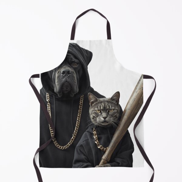 Item preview, Gangsta Dog and Cat in Black Hoodies - Funny Urban Thug Life Art designed and sold by Timastorart.