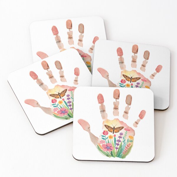Item preview, Handprint with wildflowers and butterfly  designed and sold by uunaa.