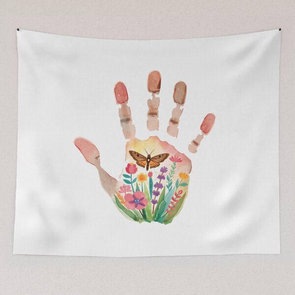 Item preview, Handprint with wildflowers and butterfly  designed and sold by uunaa.