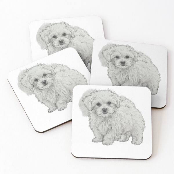 Item preview, Fluffy Bichon Puppy Pencil Sketch designed and sold by EventPulse.