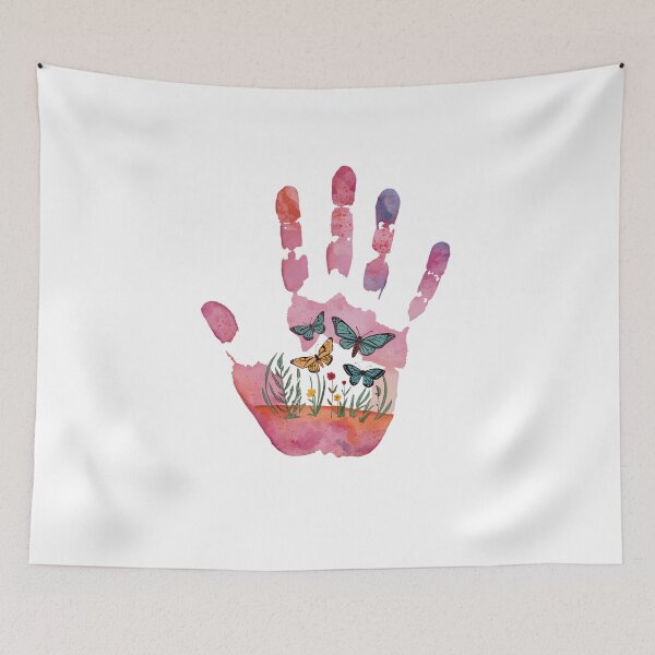 Item preview, Handprint with wildflowers and butterfly  designed and sold by uunaa.
