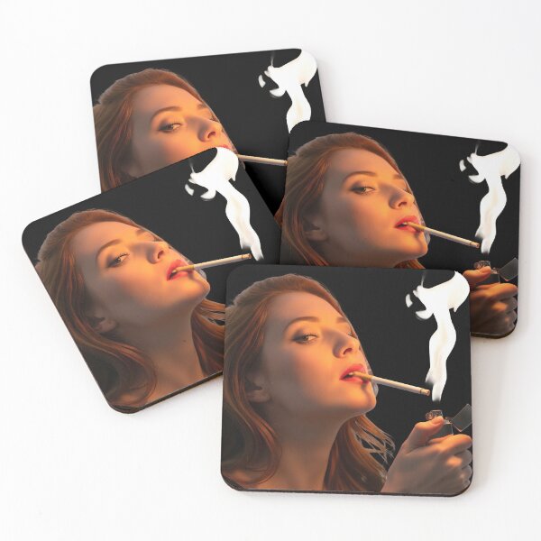 Item preview, Glamorous Woman Lighting Cigarette Cinematic Smoke Portrait. designed and sold by Spark2Seduction.