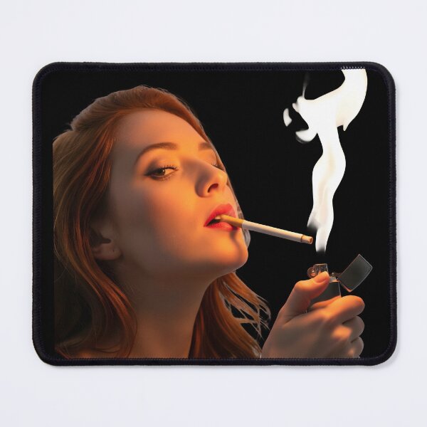 Item preview, Glamorous Woman Lighting Cigarette Cinematic Smoke Portrait. designed and sold by Spark2Seduction.
