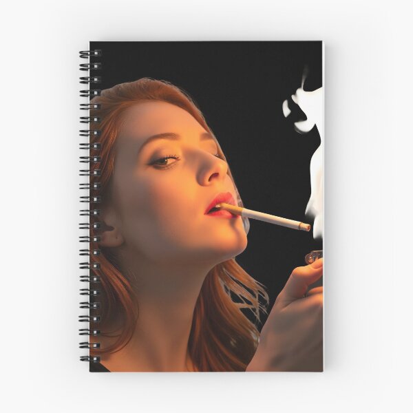 Item preview, Glamorous Woman Lighting Cigarette Cinematic Smoke Portrait. designed and sold by Spark2Seduction.