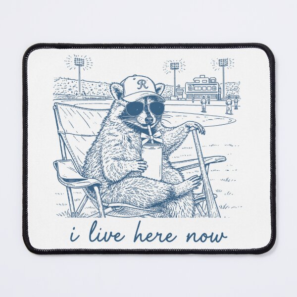 Item preview, Raccoon Meme I Live Here Now, Baseball Season, Sport Lover designed and sold by vintagearttee.