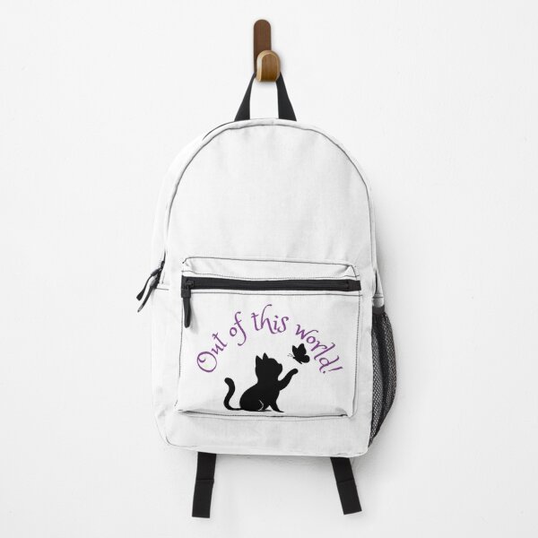 Item preview, Out of This World Cat — Black Kitten & Butterfly Silhouette Sticker designed and sold by WorkVibe Studio.