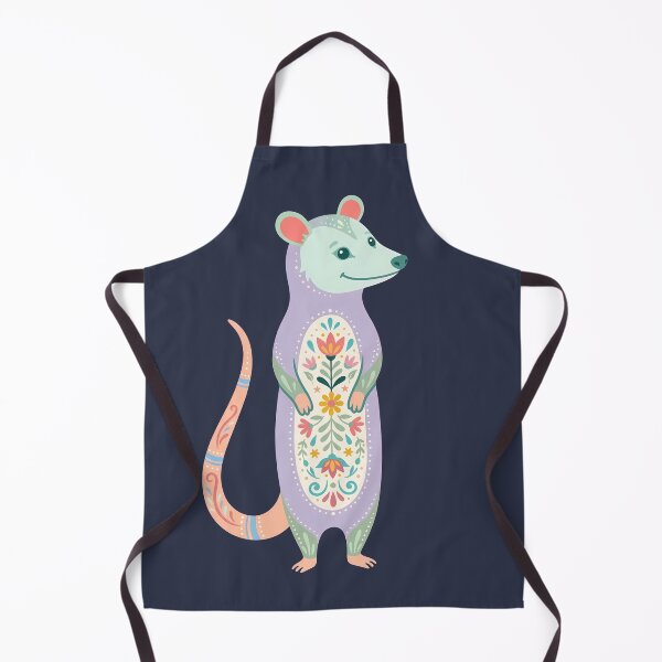 Item preview, Standing Floral Folk Art Opossum – Scandinavian Folk Art by heidiannemorris © designed and sold by FOLK ART FUSION by heidiannemorris.