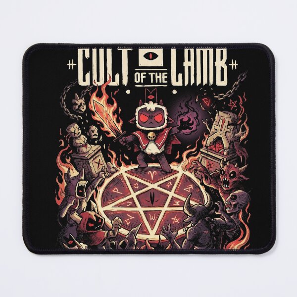 Item preview, The Lamb Cult of the Lamb White Fleece Red Crown Design designed and sold by Senpaiwaves.