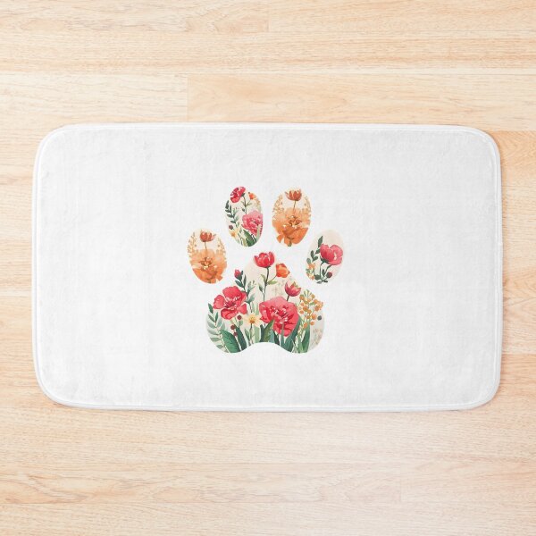 Item preview, Cat's paw print with flowers designed and sold by uunaa.