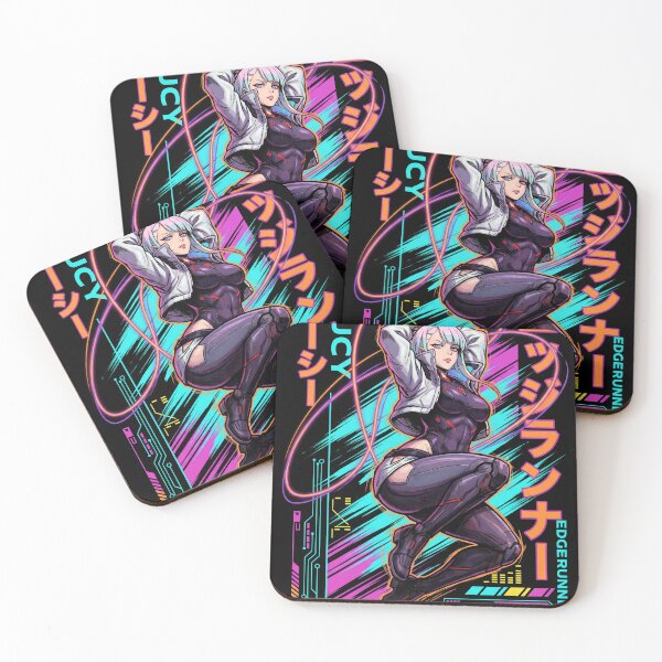 Item preview, Lucy Cyberpunk Edgerunners Pastel Rainbow Hair Netrunner Design designed and sold by Senpaiwaves.