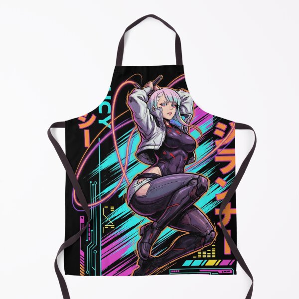Item preview, Lucy Cyberpunk Edgerunners Pastel Rainbow Hair Netrunner Design designed and sold by Senpaiwaves.
