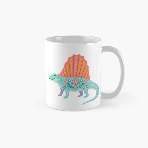 Aperçu de l'œuvre Art populaire floral Dimetrodon – Art populaire scandinave par heidiannemorris © créée et vendue par FOLK ART FUSION by heidiannemorris.