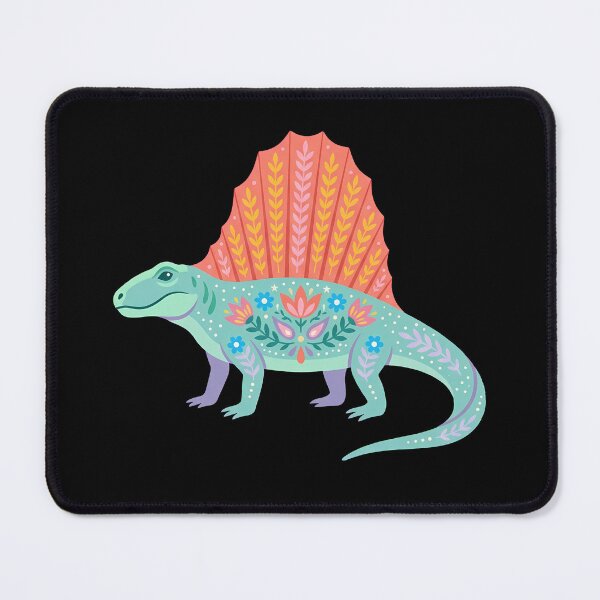 Item preview, Floral Folk Art Dimetrodon – Scandinavian Folk Art by heidiannemorris © designed and sold by FOLK ART FUSION by heidiannemorris.
