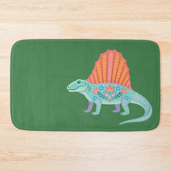 Item preview, Floral Folk Art Dimetrodon – Scandinavian Folk Art by heidiannemorris © designed and sold by FOLK ART FUSION by heidiannemorris.