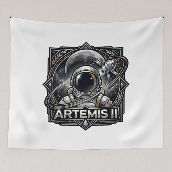 Item preview, Artemis II Luxury Space Mission - Orion Astronaut Gold Emblem designed and sold by RedVista.