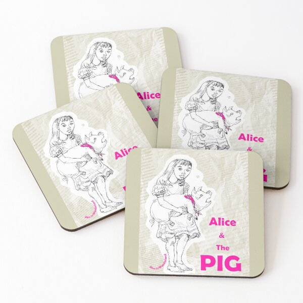 Item preview, Alice in Wonderland - Alice and The Pig (ink drawing by ACCI) designed and sold by VanyssaGraphics.