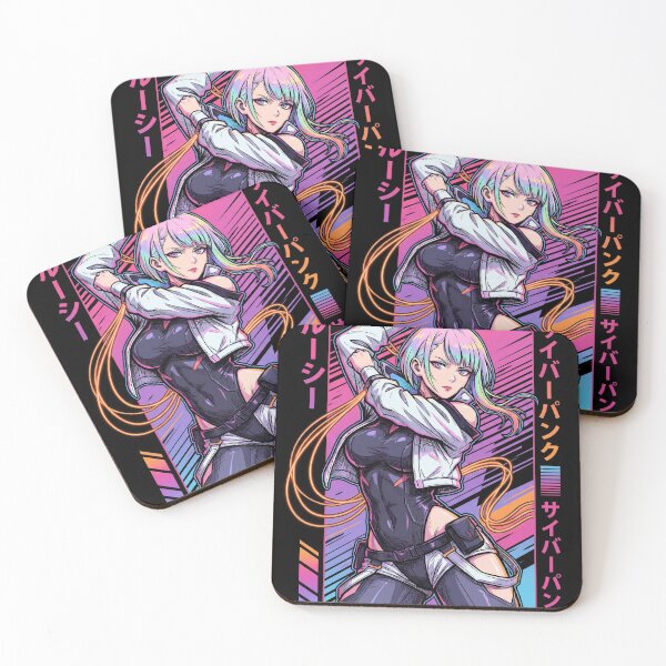 Item preview, Cyberpunk Edgerunners Lucy Split Bob Hair Pastel Gradient Portrait designed and sold by Senpaiwaves.