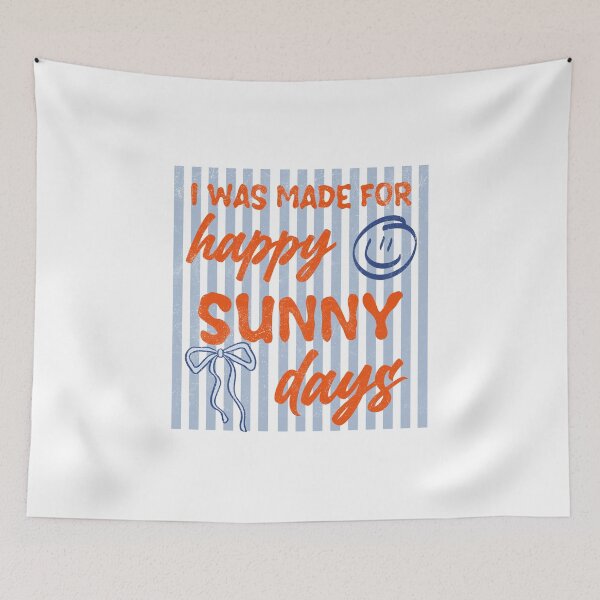 Item preview, Stripes Couquette I Was Made For Happy Sunny Days,Girly Summer, designed and sold by vintagearttee.