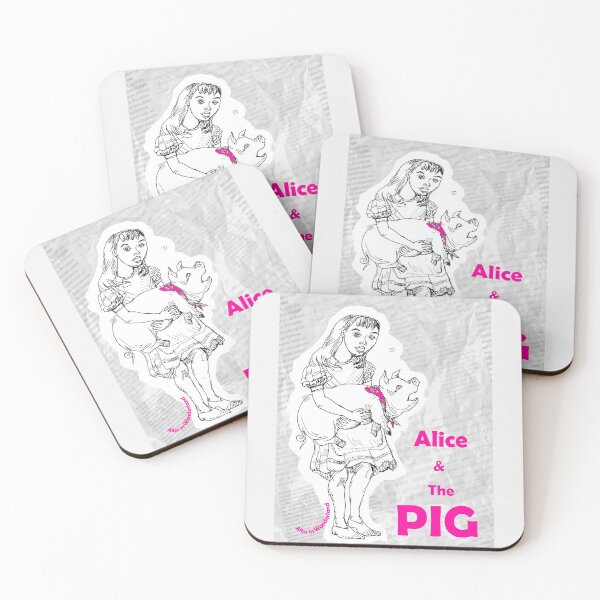 Item preview, Alice in Wonderland - Alice and The Pig (ink drawing by ACCI) designed and sold by VanyssaGraphics.