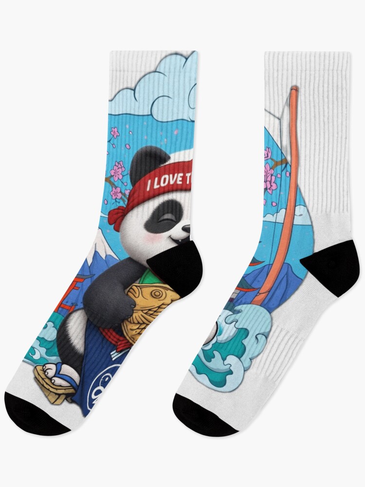 Thumbnail 1 of 5, Socks, Panda designed and sold by KaeAnneDesign.